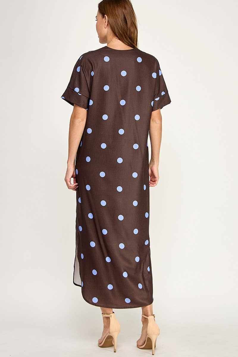 Penny Polka Dot Chocolate Maxi Dress