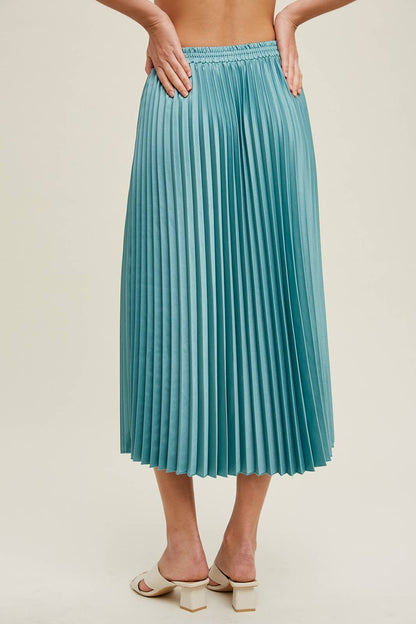 Sea Dream Coastal Pleated Midi Skirt