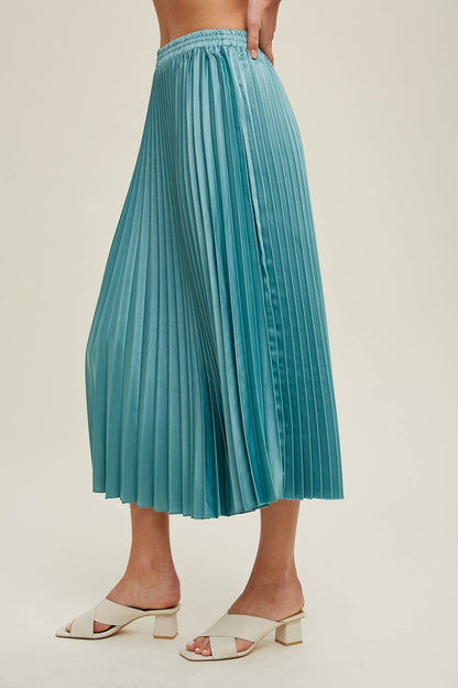 Sea Dream Coastal Pleated Midi Skirt