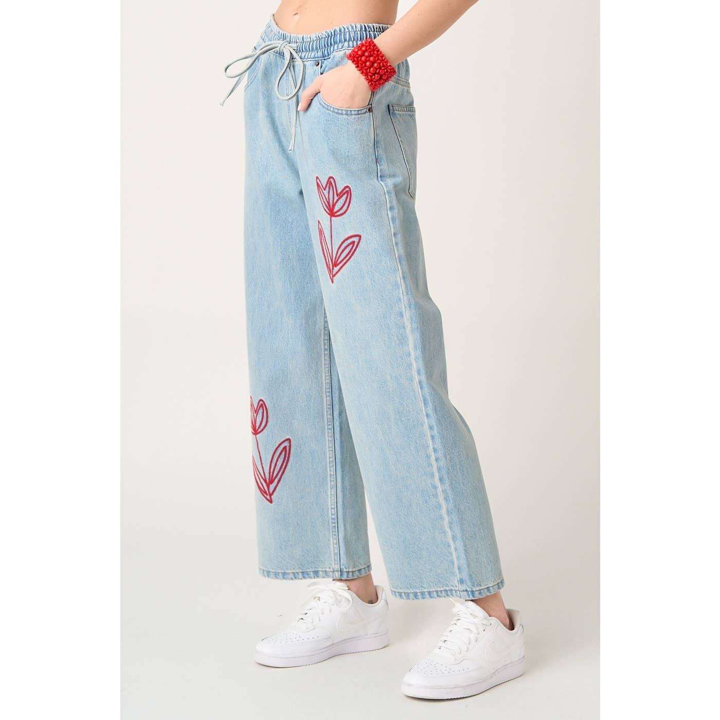 Ainsley Tulip Embroidery Jeans