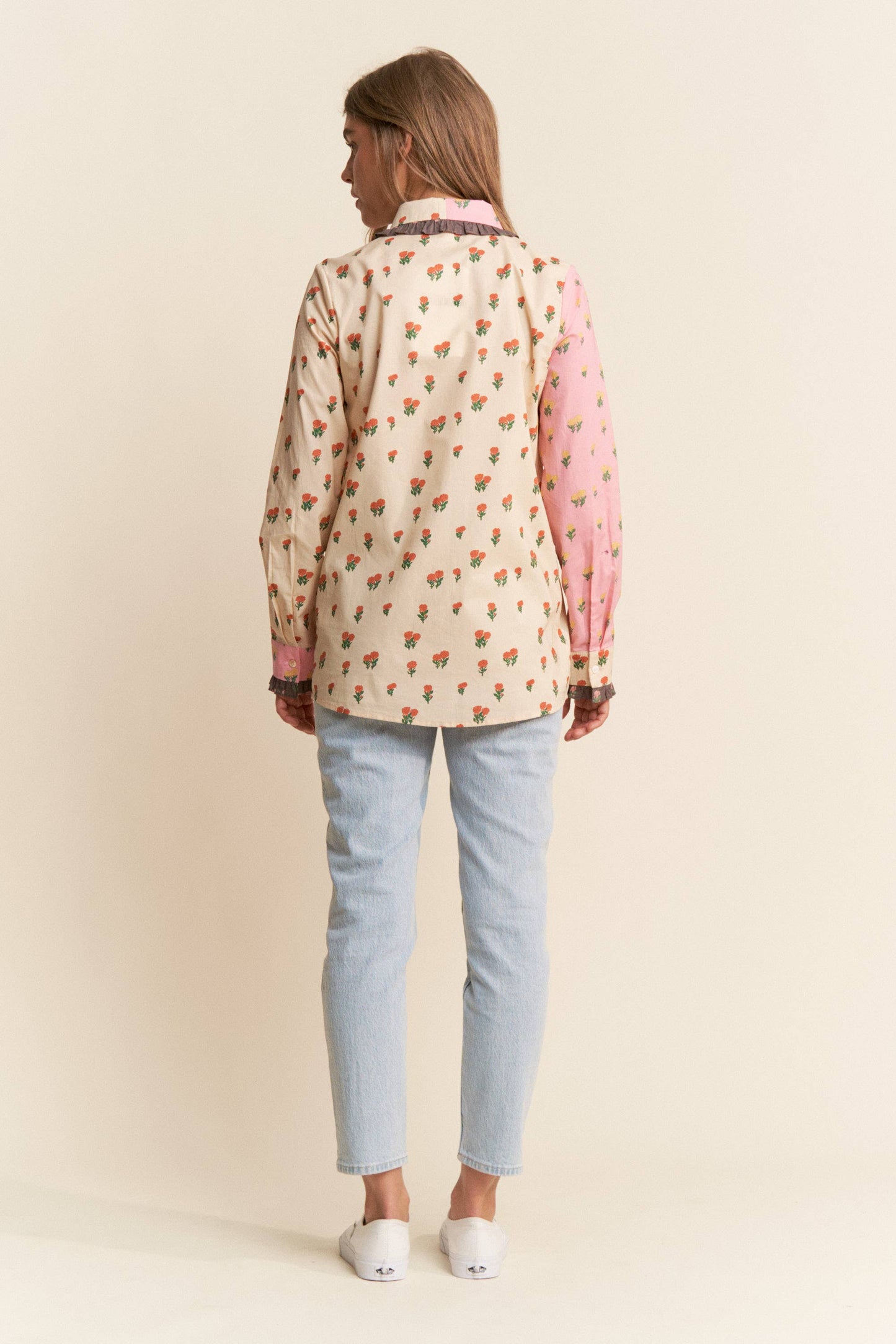 Annie Printed Button-Up Top