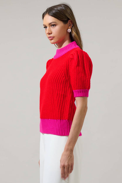 Winny Color Block Sweater Top