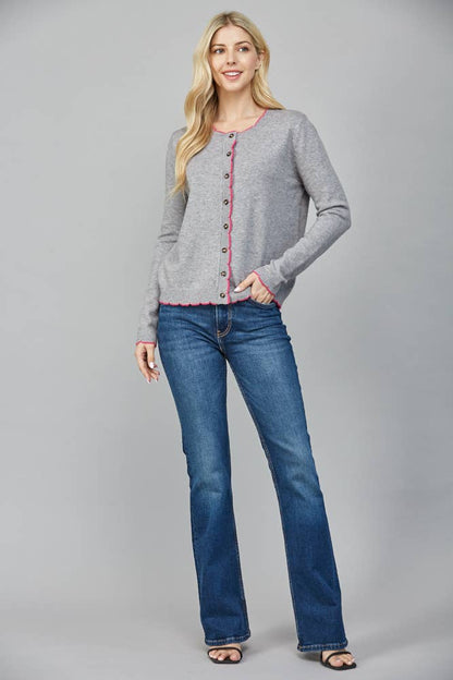 Swift Contrast Edge Cardigan