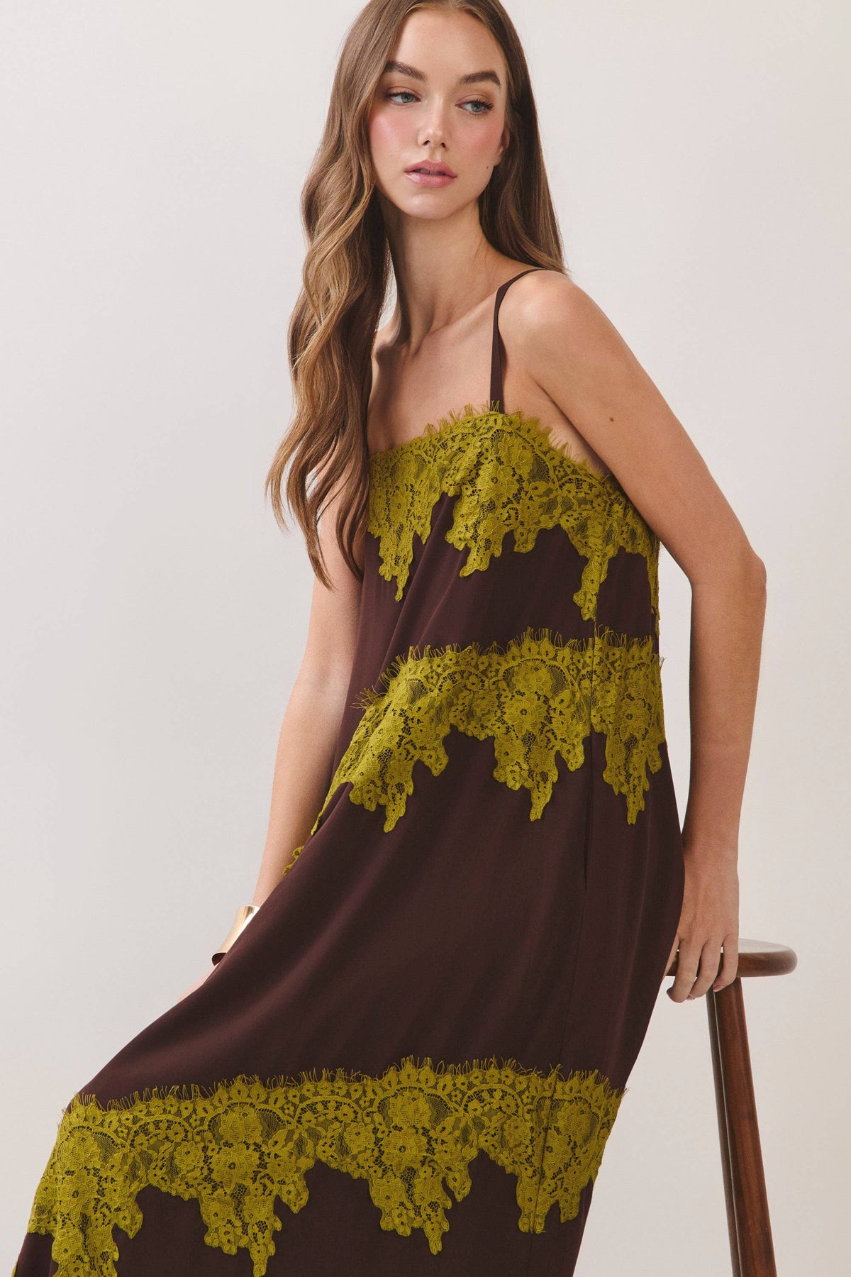 Gigi Lace Trim Detail Maxi Dress