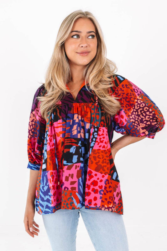 The Jade Puff Sleeve Tunic: J. Marie Collection