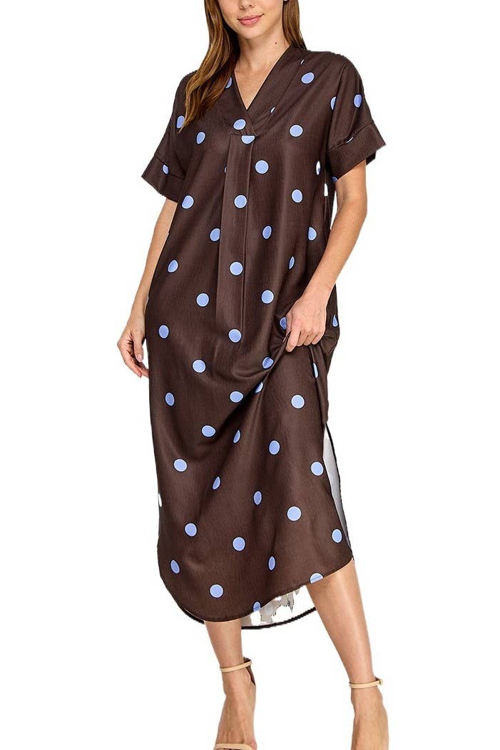 Penny Polka Dot Chocolate Maxi Dress