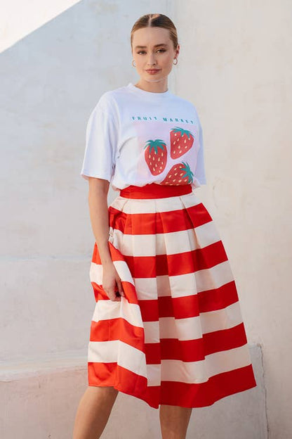 Jayne Striped Midi Skirt
