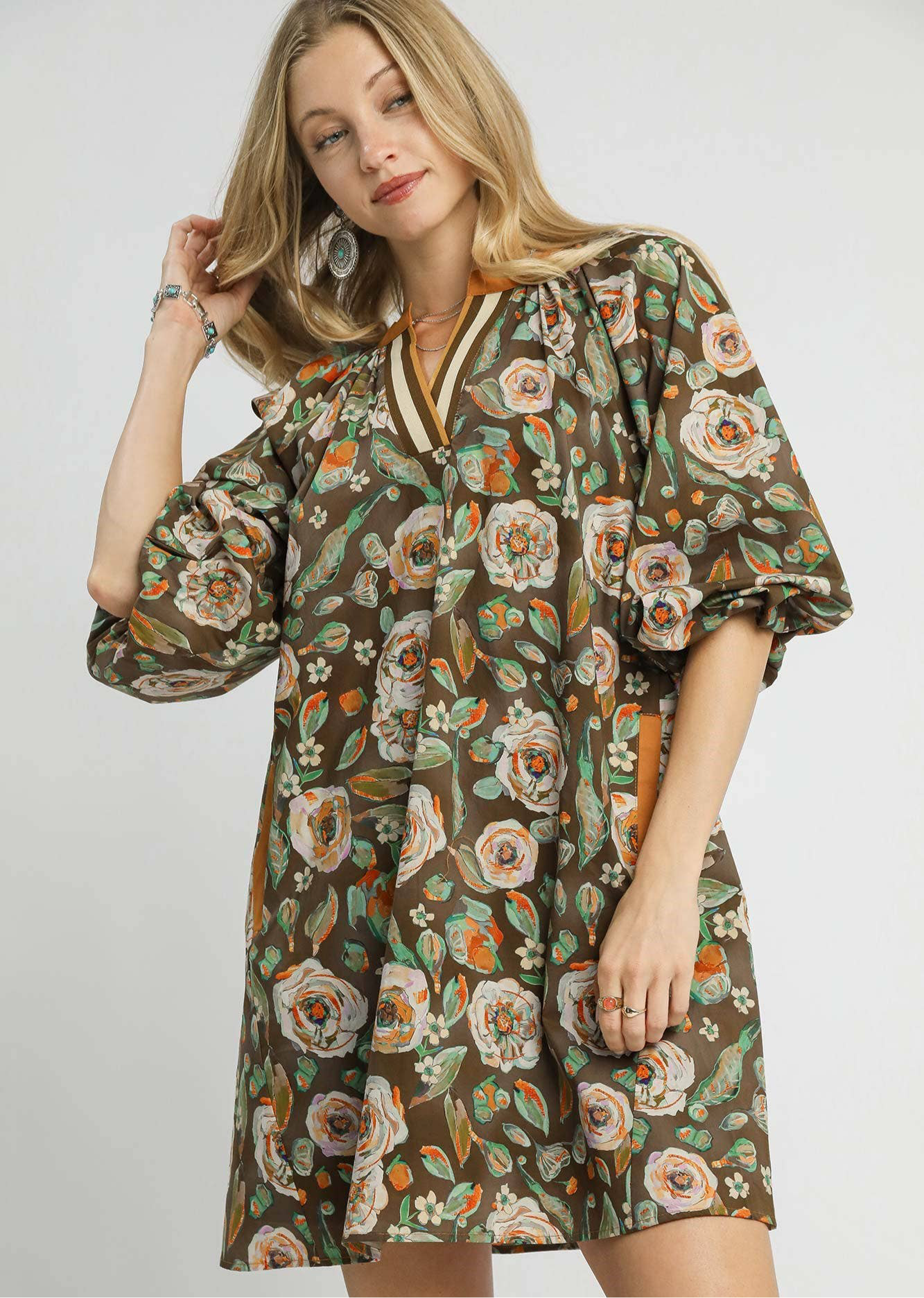 Chelsea Vintage Camellia Print Mini Dress