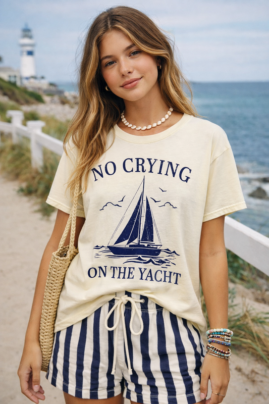 No Crying on the Yacht Graphic Tee
