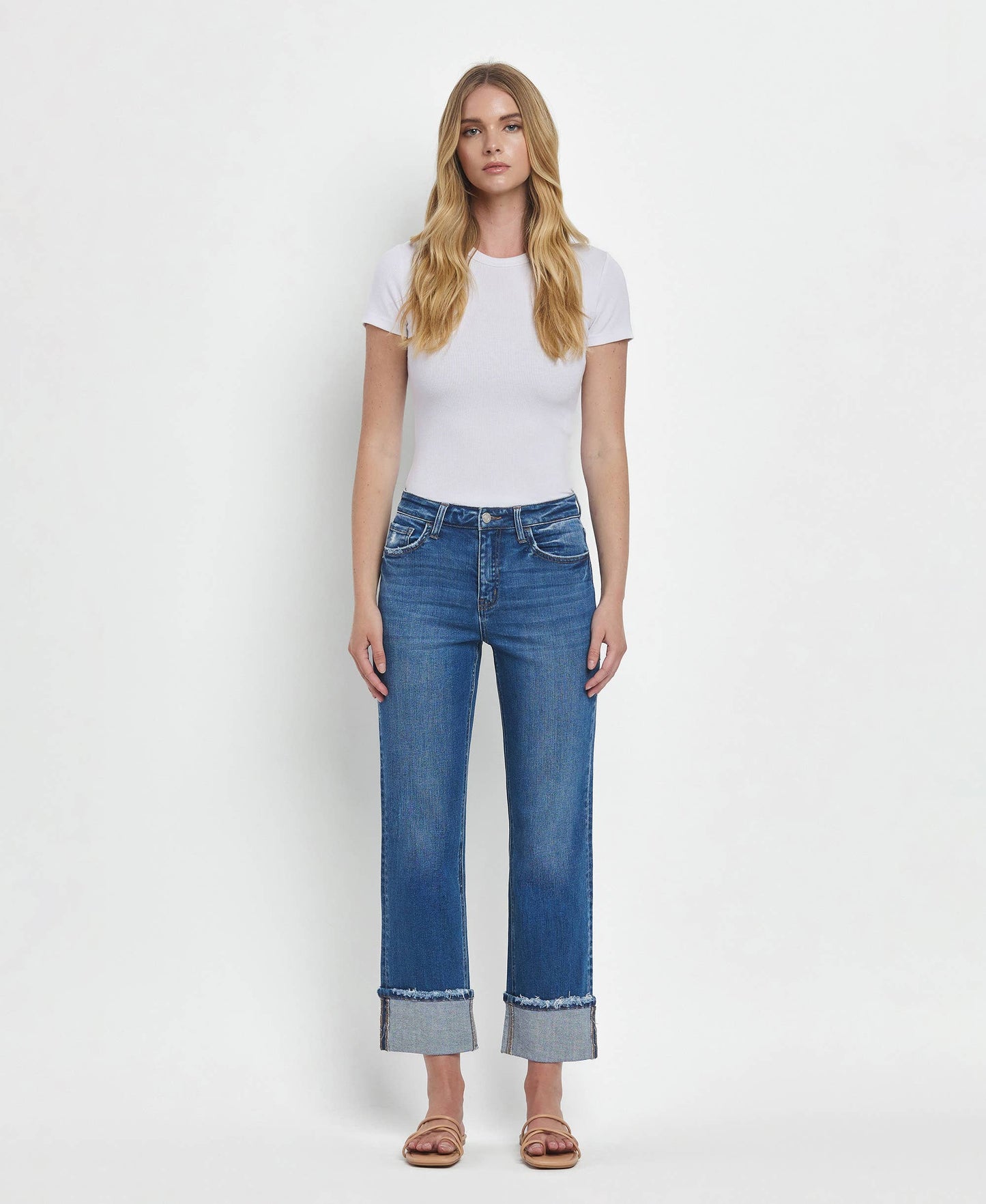 Vervet Daphne High Rise Cuffed Jeans