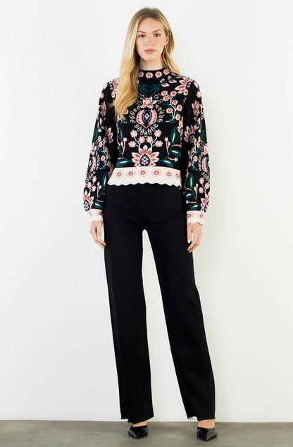 Genevieve Floral Sweater: THML