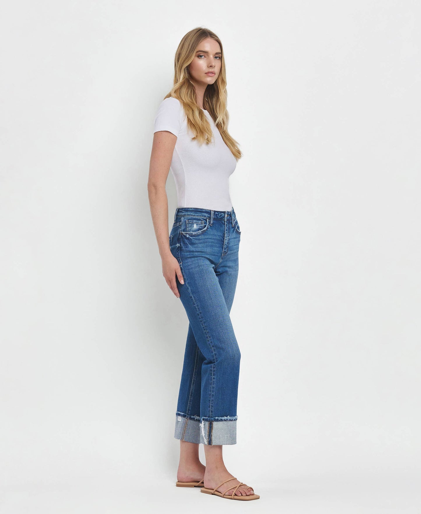 Vervet Daphne High Rise Cuffed Jeans