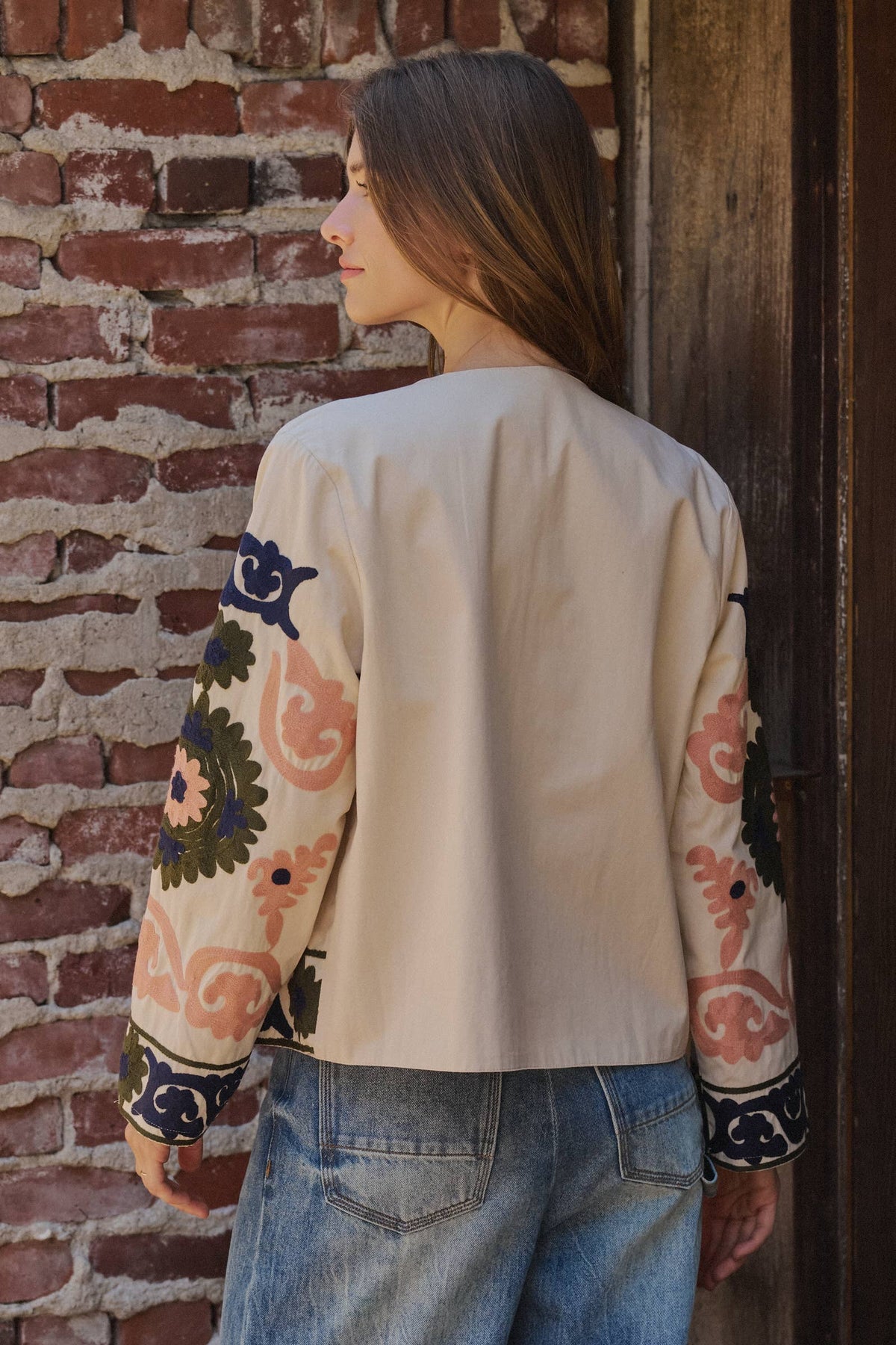 Suzani Embroidered Cotton Floral Jacket