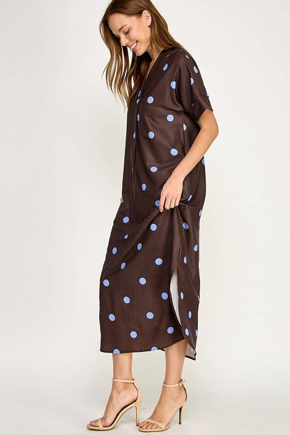 Penny Polka Dot Chocolate Maxi Dress