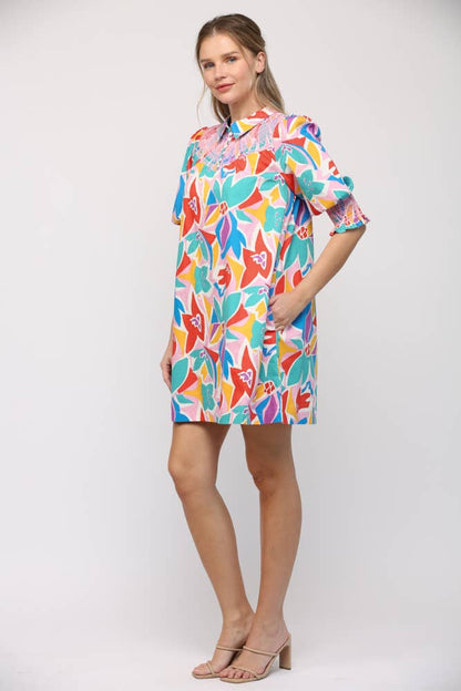 Torrance Abstract Floral Dress