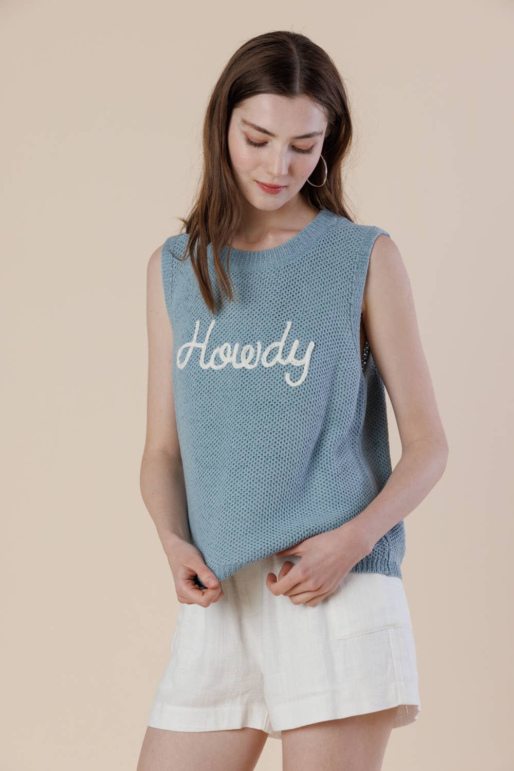 Carla Embroidery Sweater Tank