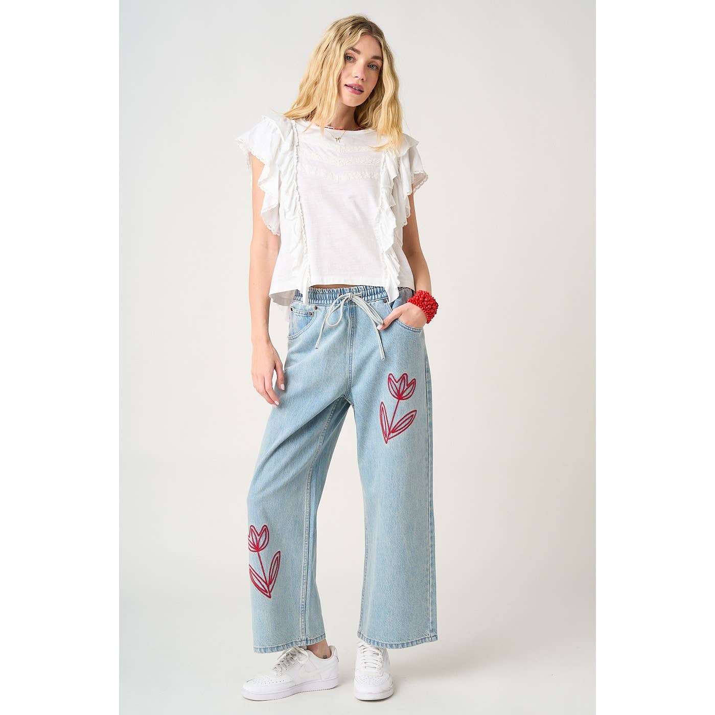 Ainsley Tulip Embroidery Jeans