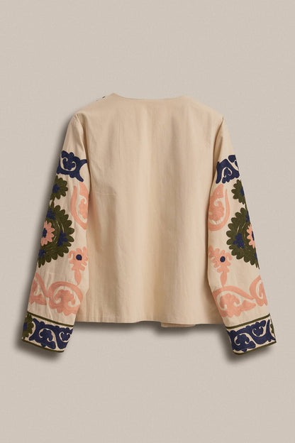 Suzani Embroidered Cotton Floral Jacket