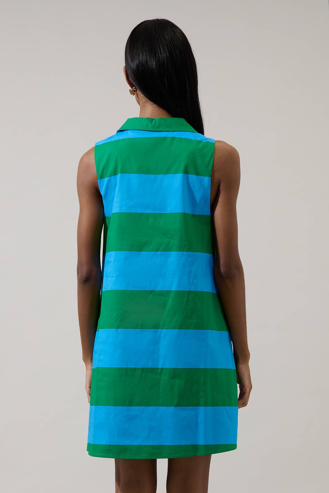 Valady Striped Collared Shift Dress