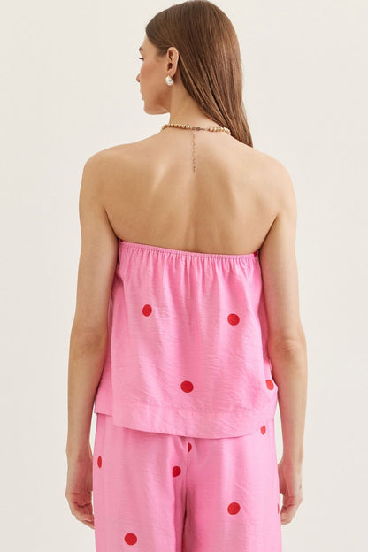 Lucy Polka Dot Strapless Top