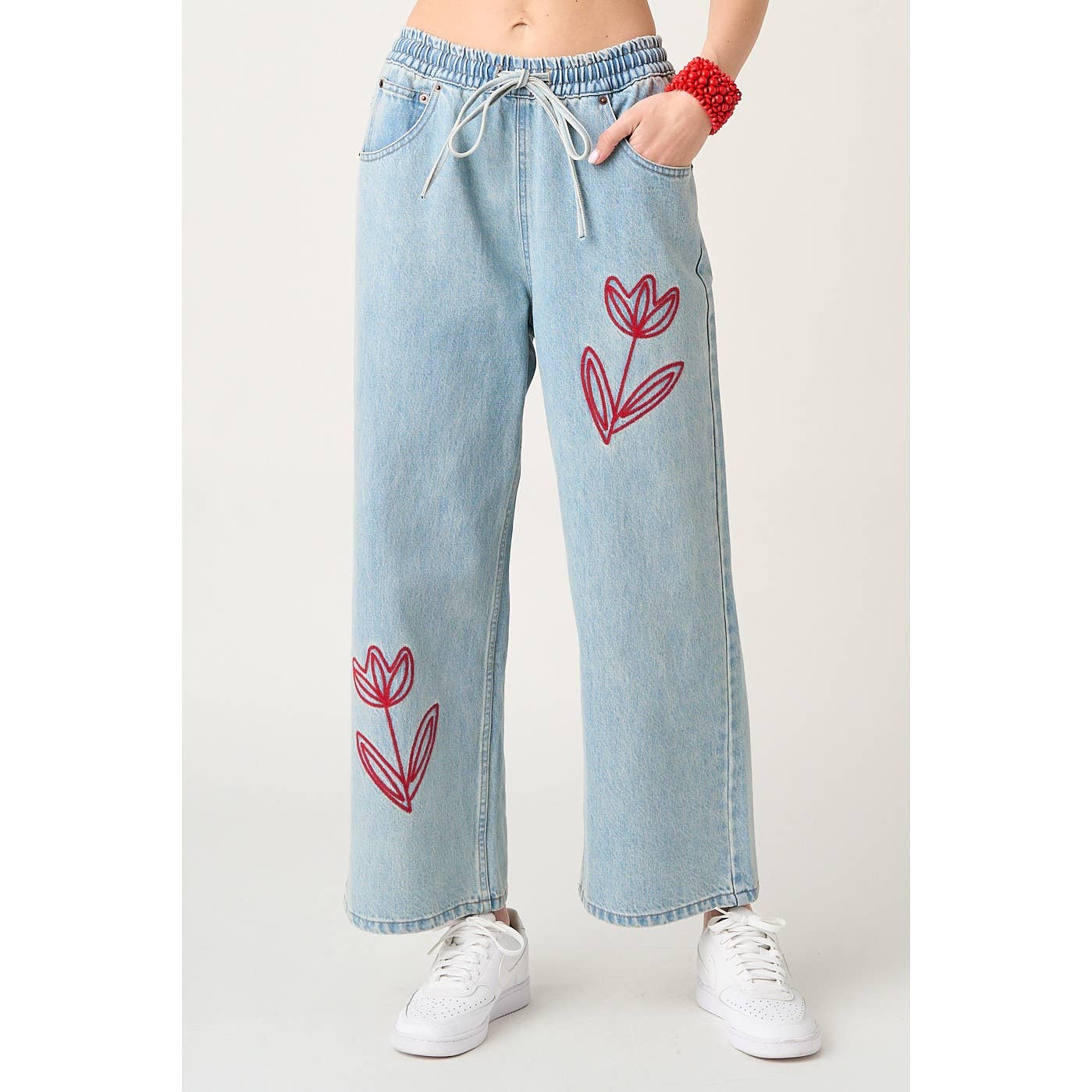 Ainsley Tulip Embroidery Jeans