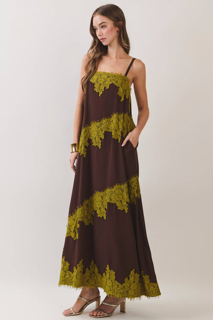 Gigi Lace Trim Detail Maxi Dress