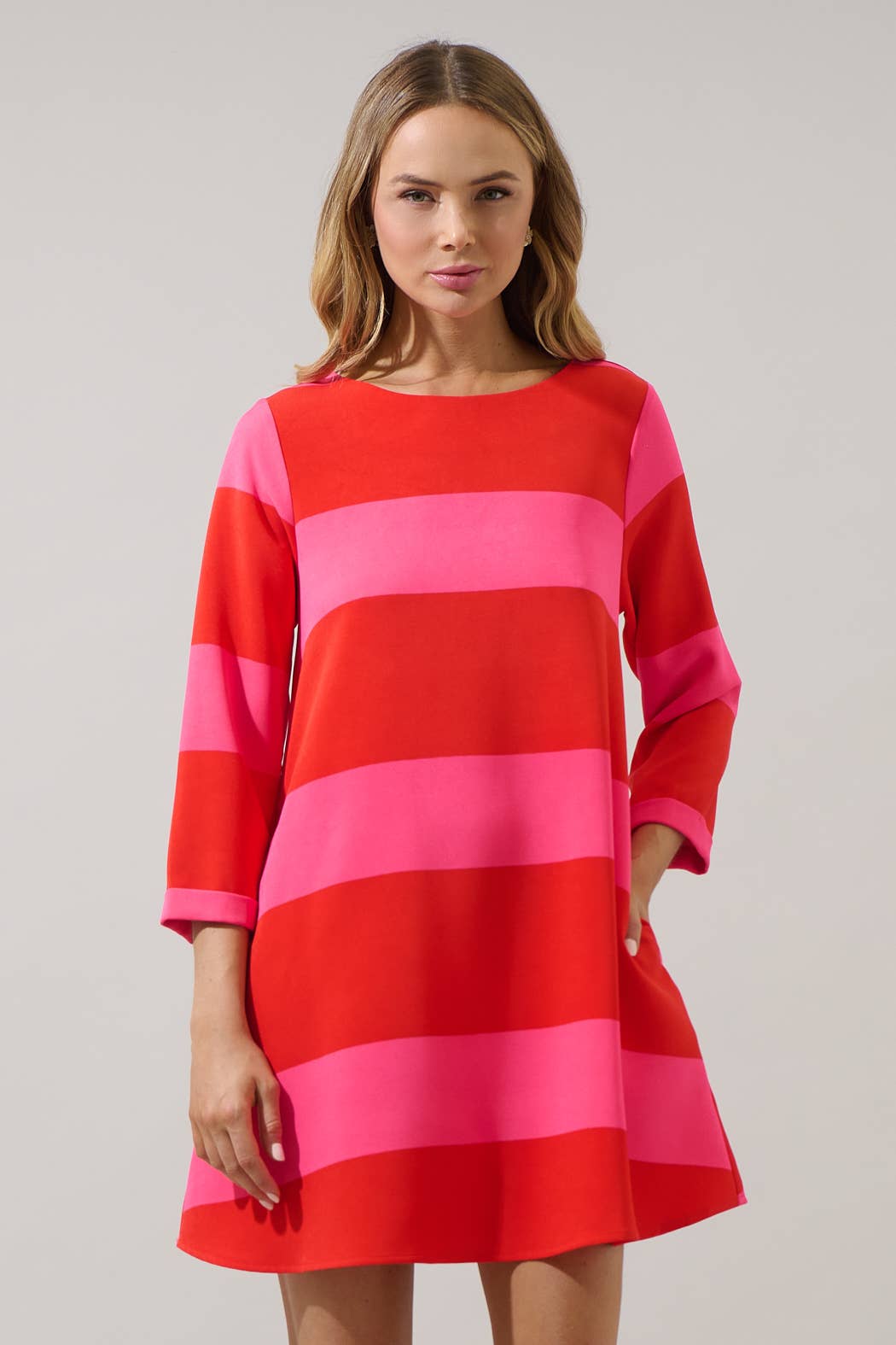Lolli Striped Shift Mini Dress