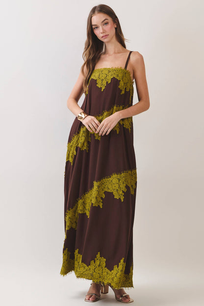 Gigi Lace Trim Detail Maxi Dress