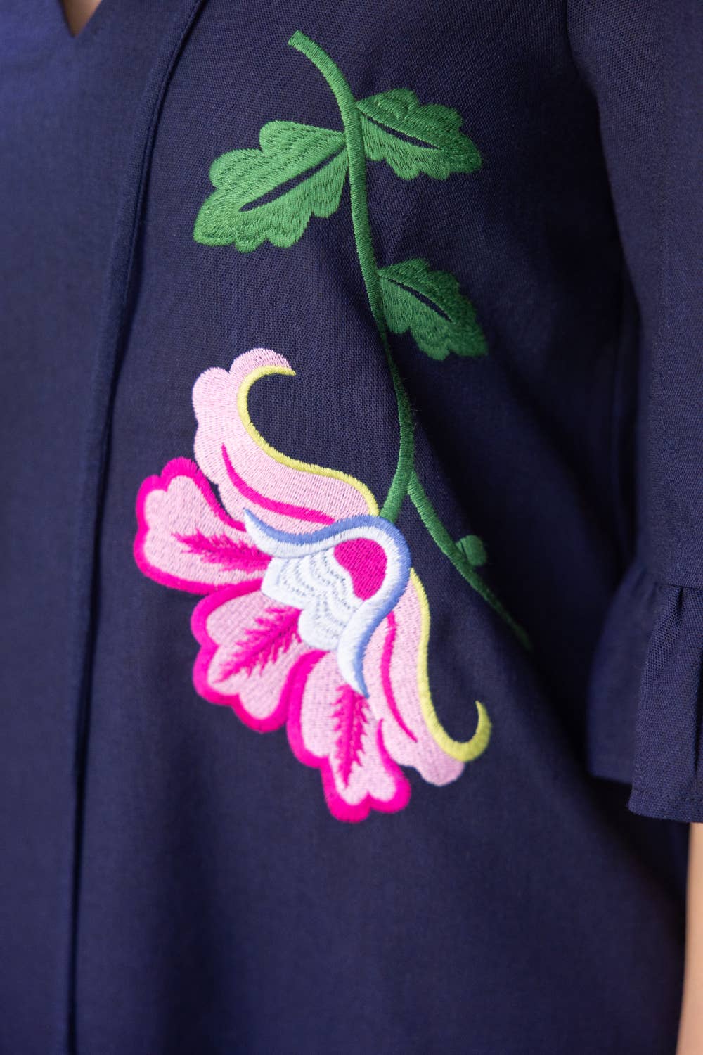 Mali Embroidered Shift Dress