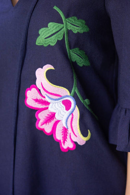 Mali Embroidered Shift Dress