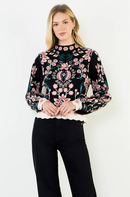 Genevieve Floral Sweater: THML