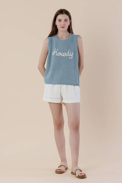Carla Embroidery Sweater Tank
