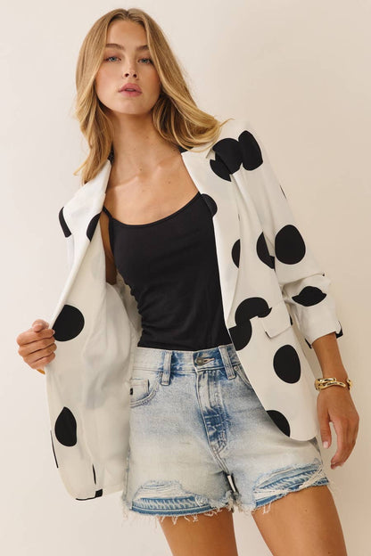 Darcy Polka Dot Blazer: 2 color choices