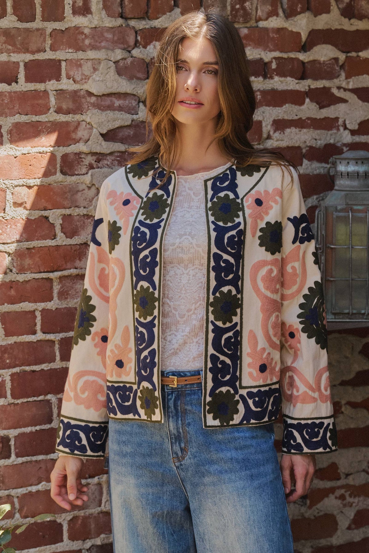 Suzani Embroidered Cotton Floral Jacket