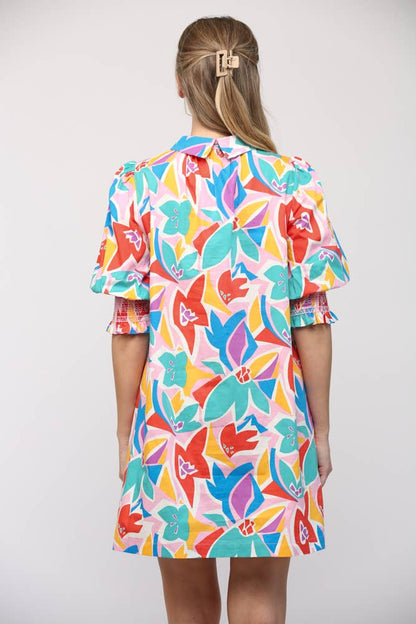 Torrance Abstract Floral Dress