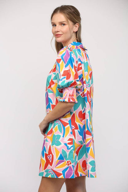 Torrance Abstract Floral Dress