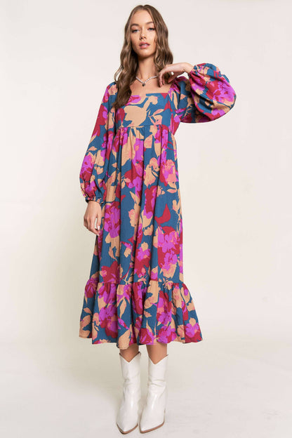 At Last Floral Midi Dress