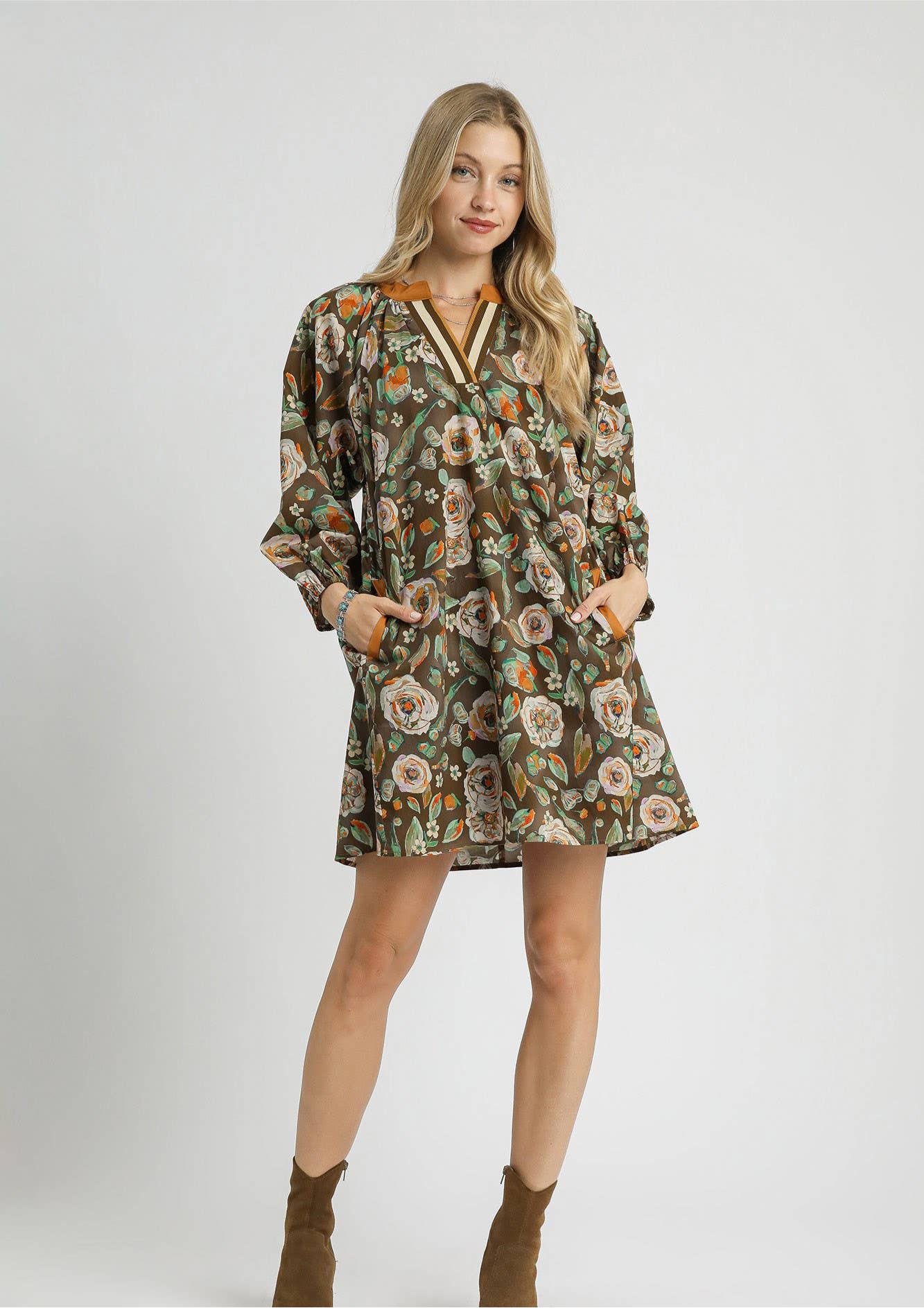 Chelsea Vintage Camellia Print Mini Dress