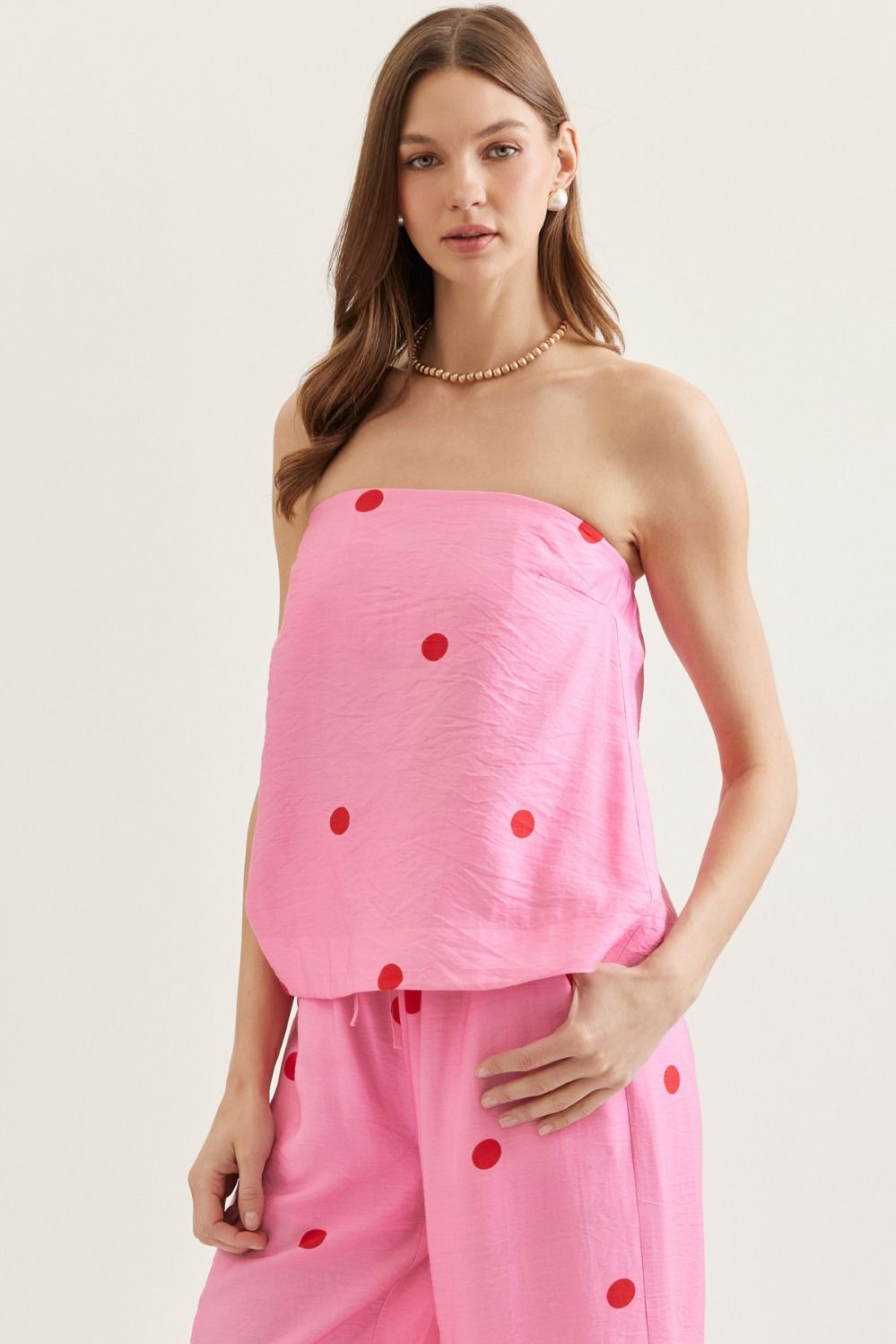 Lucy Polka Dot Strapless Top