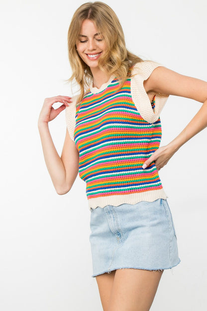 That Girl Knit Striped Top-THML