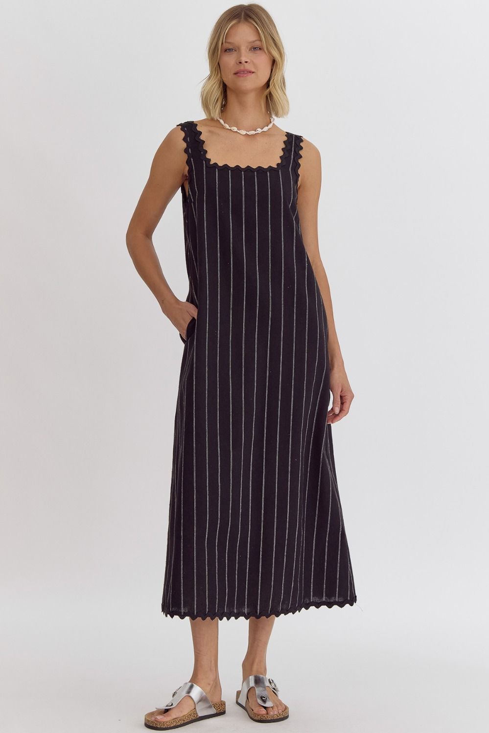 Boutique Chic Black Midi Dress