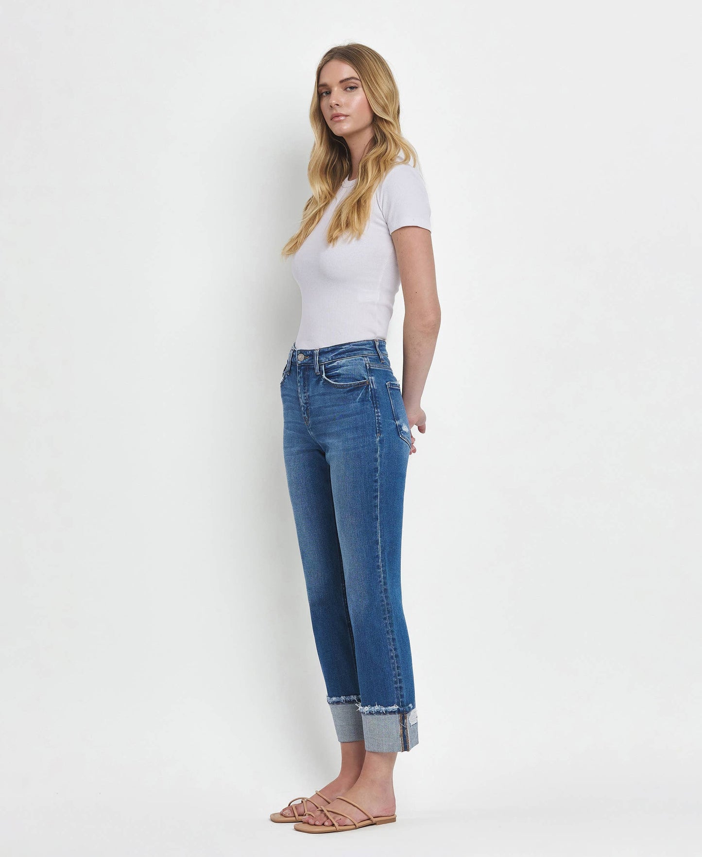 Vervet Daphne High Rise Cuffed Jeans