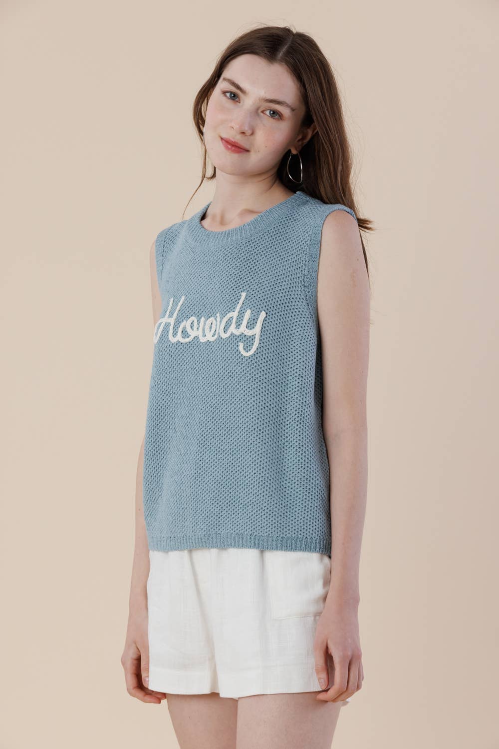 Carla Embroidery Sweater Tank