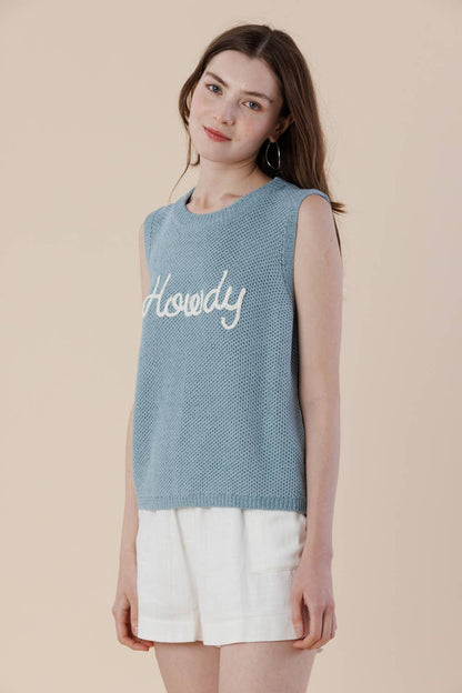 Carla Embroidery Sweater Tank
