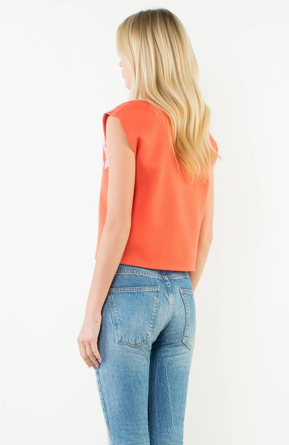 Jacey Sleeveless Patterned Knit Top: THML