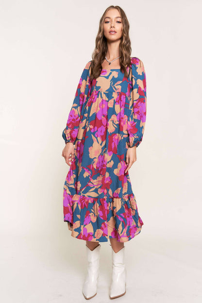 At Last Floral Midi Dress