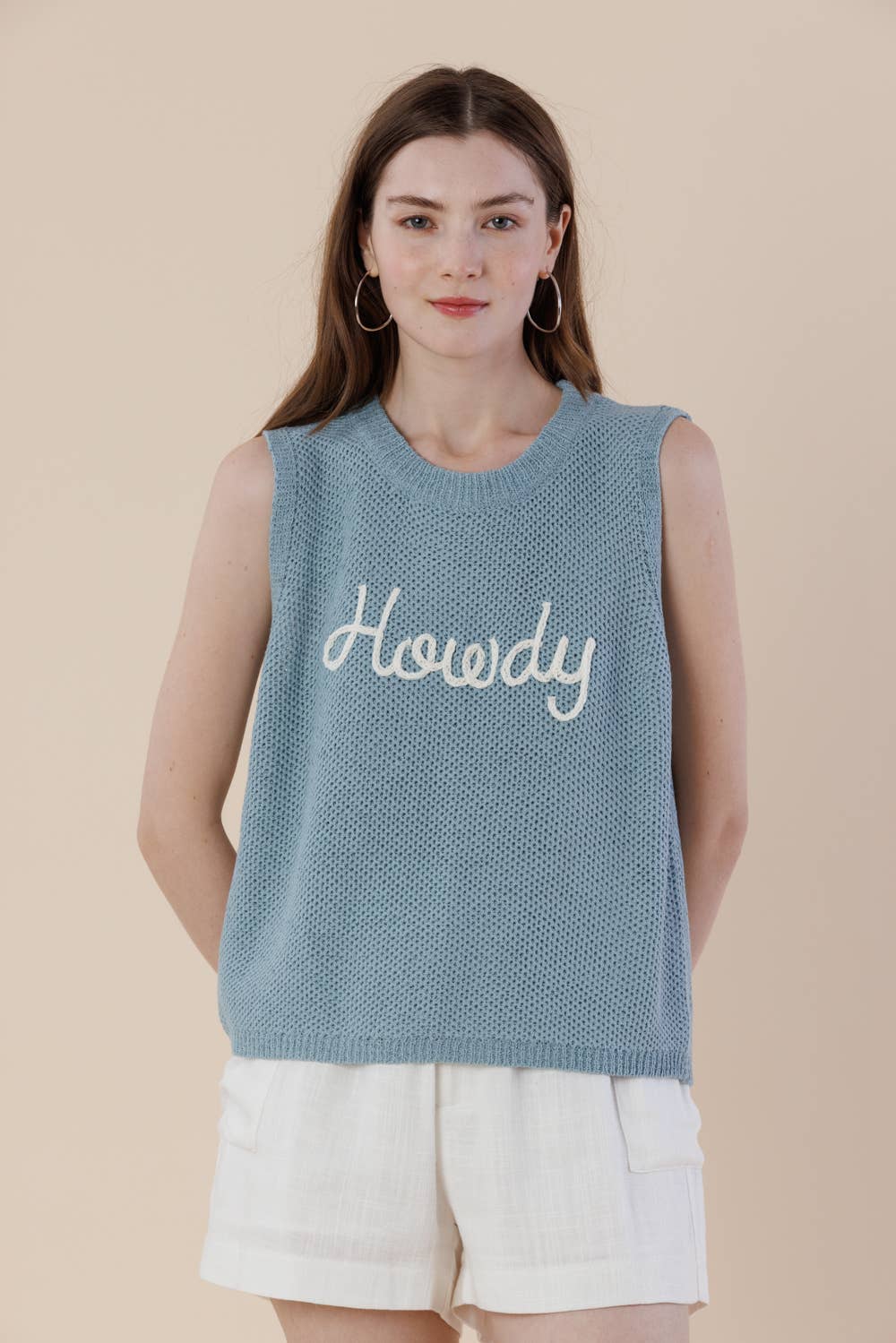 Carla Embroidery Sweater Tank