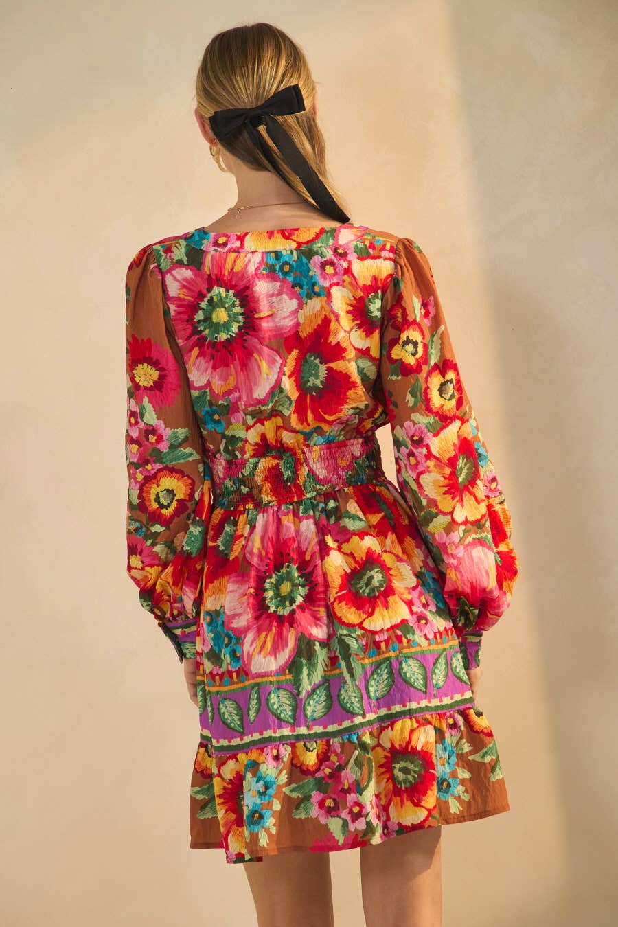 Penny Floral Border Printed Mini Dress