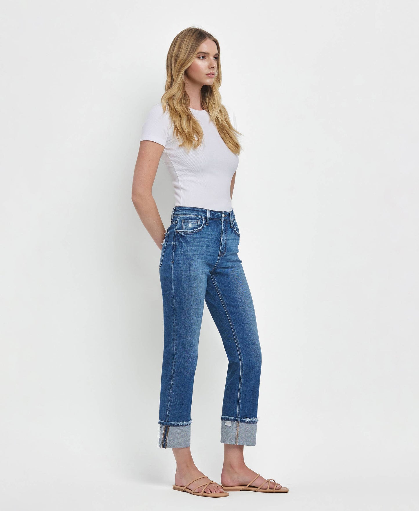 Vervet Daphne High Rise Cuffed Jeans