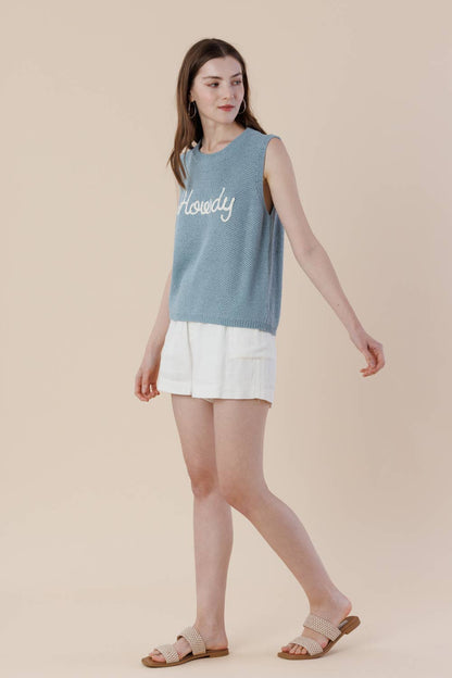 Carla Embroidery Sweater Tank